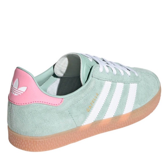adidas gazelle silver green womens Women's adidas Gazelle Bold Clear Mint/Lucid Blue/Gold Metallic / 7.5